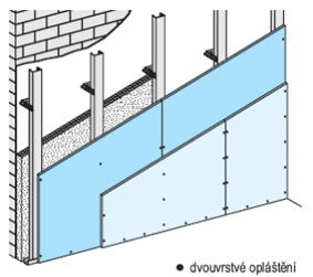 W623 - s kovovou spodní konstrukcí - přímé upevnění / svislé jednovrstvé nebo dvouvrstvé opláštění