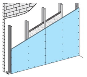 W625 - s kovovými stojkami / svislé jednovrstvé opláštění